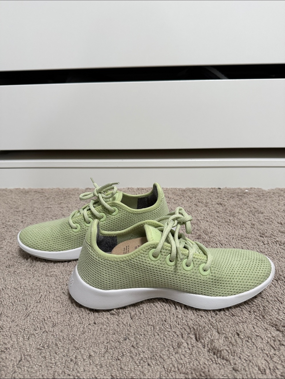 Allbirds Light Green Women's Knit Lace-Up Sneakers Size US 7